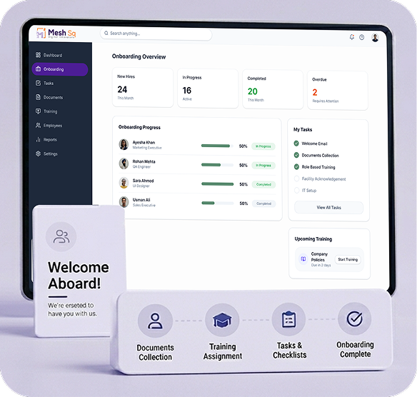 MeshSq onboarding dashboard