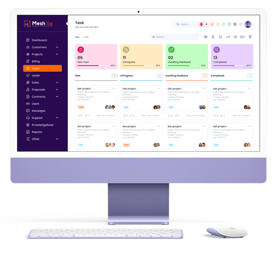 MeshSq web application dashboard preview
