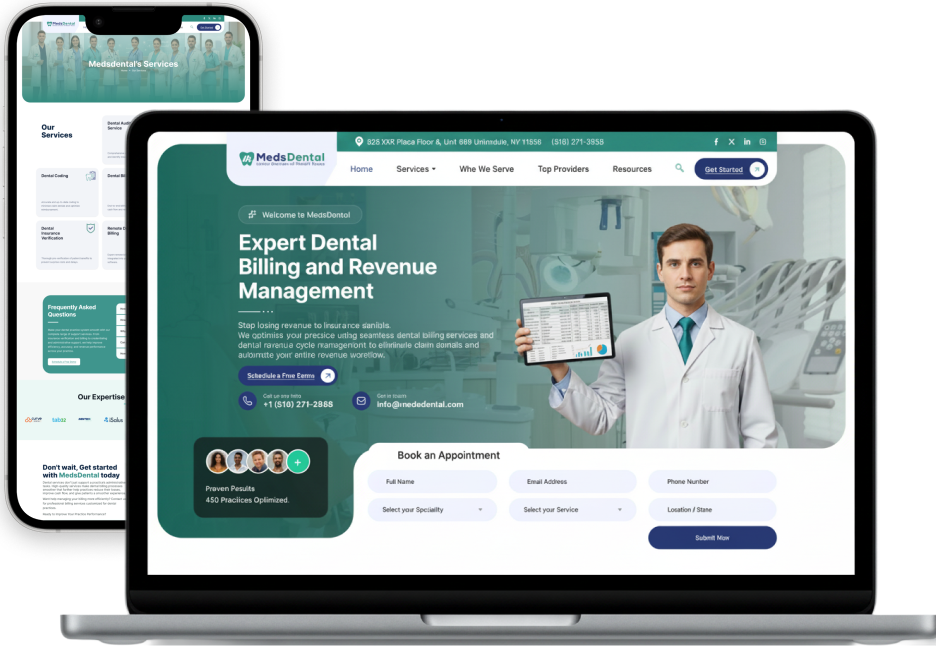 Corporate website work shown on laptop and mobile