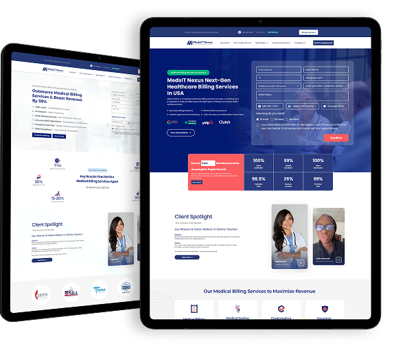 Corporate website work shown on tablet devices